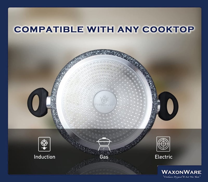WaxonWare 5.25 Quart Ceramic Nonstick Stock Pot with Lid - Cooking Pot, Non Toxic PFOA Free, Soup With Lid, Induction Compatible Large Pot for Cooking - Stonetec Series - Image 5